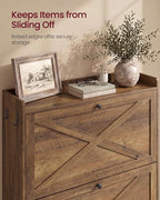 VASAGLE Narrow Shoe Storage Cabinet Organizer with 3 Flip Drawers | Freestanding Shoe Rack, Fits 14 to 16 Pairs, for Entryway, Farmhouse Style, Rustic Brown, HANIS Collection UHSC303KB01S - Image 6