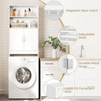 Yaheetech 77'' H Over the Toilet Storage Cabinet, Bathroom Organizer, White - Image 6