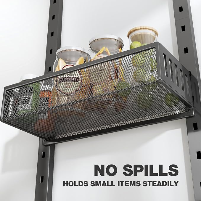 Pantry Door Organizers and Storage, 8-Tier Large Metal Heavy-Duty Frame Over the Door Spice Rack, 2 in 1 Wall-Mounted or Hanging shelf for Kitchen, Bathroom, Laundry Room, Bedroom, Closet &Nursery - Image 3