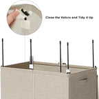 WOWLIVE 154L Double Laundry Hamper 2 Section with Lid and Removable Bags - Image 7