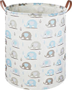 NTAOHAMPER Laundry Hamper, Elephant laundry Basket, Nursery Hamper, Waterproof Storage Bin for Bedroom, Clothes Organizer Basket, Room Decor(Blue Elephant) by NTAOHAMPER