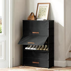 7 Tier Shoe Cabinet with Door, 28-Pair Storage, Black | Tall Design Saves Floor Space, Door Blocks Dust & Pets, Holds Heels to Boots, Quick Assembly with Connectors - Image 5