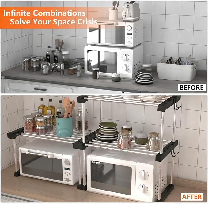 BLULEE Expandable Under Sink Organizer, No-Drill Adjustable Shelf - Image 2
