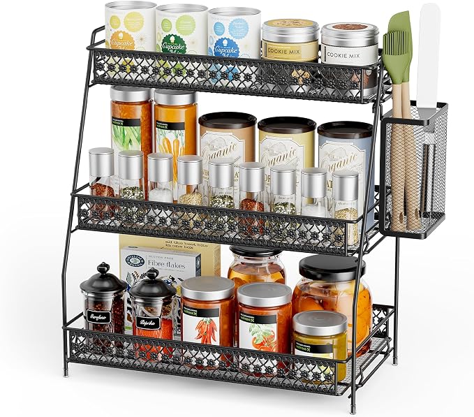 Vintage 3 Tier Bathroom Counter Organizer with Bonus Basket - Image 7