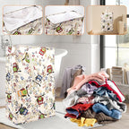 Odonata Slim Laundry Hamper Handles Collapsible Laundry Basket Thin Dirty Clothes Basket Narrow Laundry Bag Foldable Dirty Hamper 48L (Owl) - Image 7
