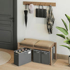 Varhomax Shoe Organizer Box for Closet, Small Fabric Storage Basket Gray - Image 2