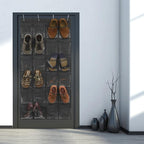 Simple Houseware 24 Pockets Large Clear Over Door Shoe Organizer, Dark Gray | 56" x 22.5", 4 Durable Metal Hooks, 5" x 9" Pocket Size, Multipurpose - Image 2