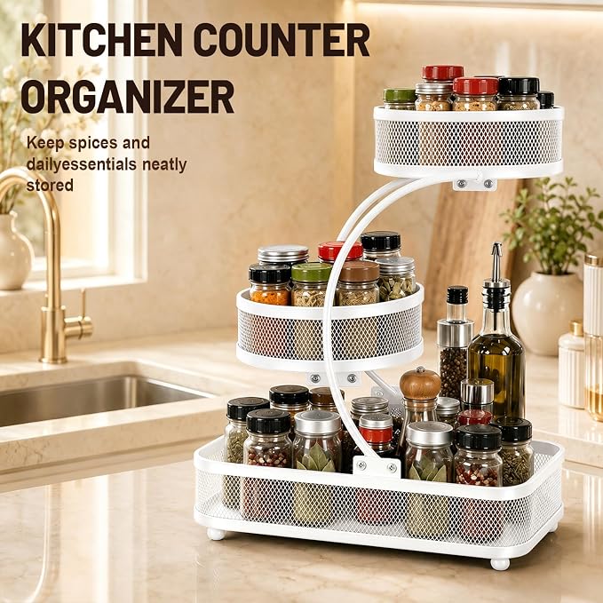 3 Tier Bathroom Counter Organizer-Metal Makeup Organizer for Vanity - Image 9