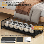 Under Bed Storage Containers with Wheels Large Underbed Shoes Blankets Clothes Toy Storage Drawers for College Dorms Bedrooms Nursery Rooms Organization (Black 2 Pack, 7.5in height(36"x16.6"x7.48")) - Image 4
