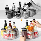 vacane 2-Pack 13Inch Lazy Susan Cabinet Organizer, Plastic Rotating Organizer Spice Rack Condiment Organizer for Pantry, Countertop, Cupboard, Refrigerator-Clear - Image 4