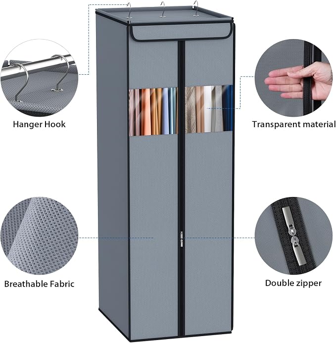 Zilink Garment Bags for Hanging Clothes Hanging Storage Bags 54 in, 2 Pack - Image 5