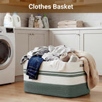 Large Laundry Basket/Hamper, 25"x16"x16" Rectangle Woven Basket - Image 5