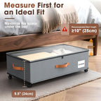 Eastherry Under Bed Storage Containers with Wheels, 9.5 inches Higher Underbed Shoes Blankets Clothes Toy Storage Drawers for College Dorms Bedrooms Nursery Rooms Organization, 2 Pack to be Assembled - Image 3