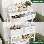 Simple Trending 2-Tier Over The Toilet Storage with 2 Fabric Drawers - Image 5