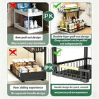 2 Pack Under Sink Organizer, 2-Tier Pull Out Kitchen Cabinet Organizer, Height Adjustable Metal Slide Out Bathroom Organizers and Storage Makeup Drawer Organizer for Office Bedroom (B-Black, 2Pack) - Image 8