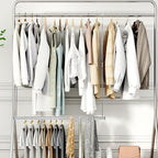STORAGE MANIAC Hanging Closet Rod, Adjustable Width and Height Closet Hanging Organizer, Space-Saving Clothes Hanging Bar, Closet Extender Hanging Rod Double Closet Hanging Rod, 2 Pack Chrome - Image 9