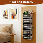 2 Pack 5 Tier Over the Door Organizer Space-Saving Storage for Any Room | Black Hanging Closet Organizer with 10 Mesh Pockets and Clear Windows, Closet Organizers and Storage for Bathroom, Bedroom - Image 5