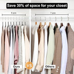 TOPIA HANGER Black Wooden Hangers 30 Pack, 0.28-inch Thick Slim Wood Clothes Hanger with Flat Design and Smooth Notches, Lightweight Space Saving Hangers for Shirt, Coat, Camisole-CT31B - Image 6