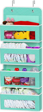 Simple Houseware 4 Clear Pocket Over Door Hanging Organizer, Turquoise by SimpleHouseware