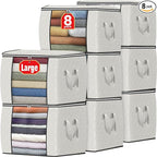 Fab totes 90L Clothes Storage, Foldable Thick Fabric Blanket Storage Bags | Foldable Containers with Zippers,Window and Handles for Organizing Bedroom, Closet, Comforter, Bedding,Dorm essentials by Fabtotes
