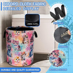 Cute Cat Pet Laundry Basket Foldable Oxford Cloth Hamper 18.9 x 16.5 Inch - Image 2