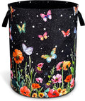 Colorful Butterflies Flowers Laundry Basket Oxford Cloth 18.9 x 16.5 Inch by Unknown
