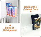 3 Pack Cabinet Door Organizer, Foil and Plastic Wrap Organizer, Wall Mounted Kitchen Organizers and Storage Wire Basket, Pantry Door Storage Kitchen Wrap, White - Image 5