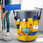 Trash Can Caddy Bag | Brute Compatible | Fits 32-55 Gallon Can | 12 Pockets | Heavy Duty Vinyl Construction Organizer for Cleaning & Janitorial Duties. (Pack of 3) - Image 8