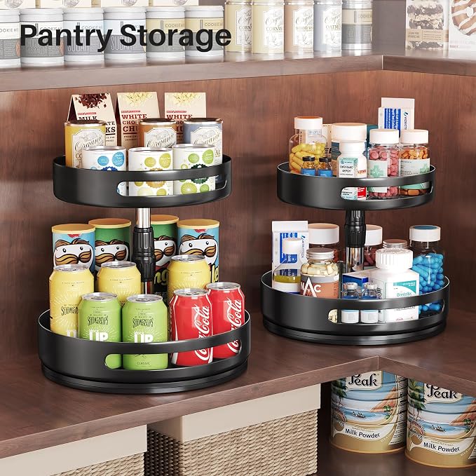 Lazy Susan Spice Rack Organizer for Cabinet, 2-Tier Metal, 10 in - Image 7