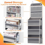 SpaceHacks 5-Tier Over the Door Organizer with Mesh Pockets, Dark Grey - Image 3