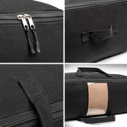 Soft Canvas Storage Bags with Zipper. Thick Breathable, 1pc King/Queen Comforter Organizer. Four Carrying Handles and Window. Large 25x19x9in Bag for Sheets Blankets Bedding Pillows, Clothes (Black) - Image 4