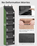 STORAGE MANIAC Over the Door Organizer 6-Shelf Closet Hanging Storage with 14 Mesh Pockets, 66lbs Capacity Clear Deep Pockets Behind Door Storage for Nursery, Bathroom, Bedroom, 1 Pack Black - Image 4