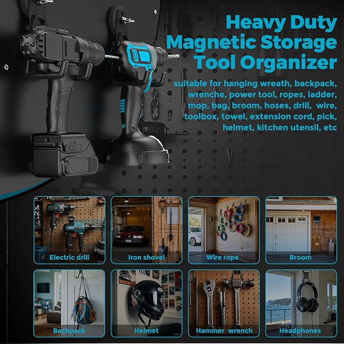 8Pcs Large Magnetic Hooks Heavy Duty, Strong Magnet Storage Hooks - Image 5