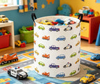 Baby Laundry Basket Baby Nursery Hamper Kids Laundry Basket Toy Storage Bin for Boys Room Decor Gift Baskets for Bedroom Bathroom(Car) - Image 2