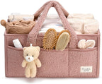 PeraBella Baby Diaper Caddy Organizer with Handle, Boy & Girl Shower Gift Basket, Portable Diaper Storage Basket Bin for Wipes, Newborn Baby Essentials Registry Search Must Haves, Car Caddy Organizer by PeraBella