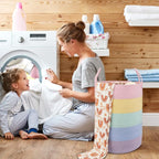 XUANGUO Rope Laundry Basket Hamper for Kids Girl Large, rainbow - Image 4