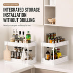 Under Sink Organizer, 2 Tier Pull-Out Storage Organizer with Sliding Drawer & Hooks, Multi-Purpose Cabinet Organizer for Kitchen, Bathroom, Pantry, Laundry Room & Office, White - Image 5