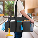 LoDrid Professional Cleaning Tote Caddy for Cleaning Supply, Black - Image 2