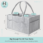 HIPHOP PANDA 2-Pack Diaper Caddy Organizer - Nursery Storage Bin & Car Organizer for Diapers, Wipes, and Baby Essentials - Dual-Color Solid Set (Grey/Oatmeal), Large Size - Image 6
