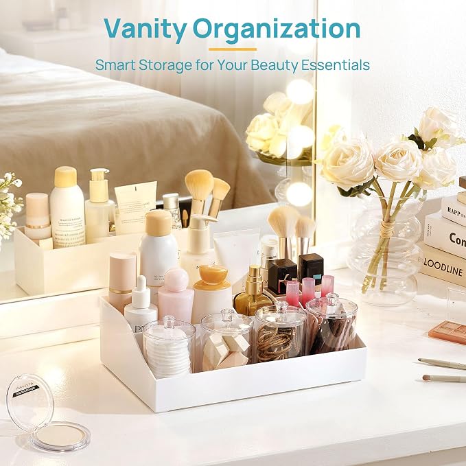 Vtopmart 5 PCS Bathroom Countertop Organizer Sets, White - Image 6