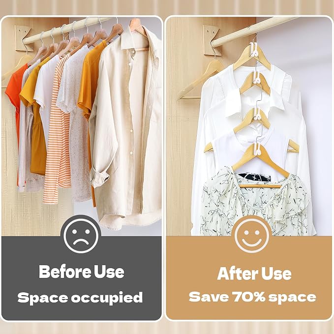 Mlici 60 Pc Space Saving Hanger Connector Hooks for Closet Organizer, White - Image 5