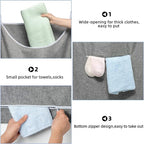 SAVERHO X-Large Door Hanging Hamper Bag,2 Pack Large Capacity Hanging Laundry Hamper Basket with Wide Opening Dirty Clothes Laundry Hamper Storage Bag Size 35X22inch(Grey-2Pack) - Image 6