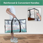 BALEINE 16-Pack Oversized Moving Bags with Reinforced Handles, Heavy-Duty Storage Tote for Clothes, Moving Supplies (Clear, 16-Pack) - Image 6