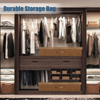 Supowin 2Pack Large Underbed Storage Containers Bin with Lids, Dark Brown | 6 Inches Tall Under Bed Storage Organizer Box with Handles, Foldable Closet Organizer for Clothes, Blankets, Seasonal Items - Image 6