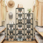 Kitstorack 5-Tier Vertical Plastic Shoe Rack, Freestanding Stackable Shoe Storage Organizer Cubes Shoe Shelf Tower or Small Closets and Tight Spaces, Gray - Image 2
