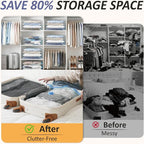 Vacuum Storage Bags with Hand Pump, Vacuum Seal Space Saver Bags,25 Combo | 80% Space-Saving Bags for Clothing, Blankets, Pillows, Bedding & Comforters; Multi-Size Variety Pack for Home & Travel - Image 4