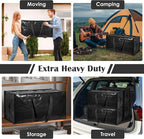 12 Pack Moving Bags with Full-Open Side Zipper, Extra Large 93L Heavy Duty Waterproof Foldable Storage Totes for College Dorm, Moving & Home Organization Black - Image 7
