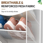 MISSLO 30 Pairs Over the Door Shoe Organizer Breathable Mesh Hanging Shoe Rack for Closet Storage with Wide Deep Pockets 10 Tier Shoes Holder Fit All the Family's Sneakers, Boots, Heels (White, 71") - Image 4