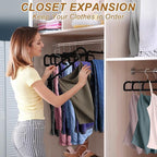 Pants Hangers Space Saving, 30 Pack Velvet Hangers for Closet with 30 Hooks, Strong Durable Non Slip Slim Clothes Hanger, Ultra Soft Flocked Hanger for Pants, Shirts, Bra, Shorts (Black) - Image 7