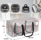 VTSVTS 8 Pack Extra Heavy Duty Large Moving Bags with Comfortable Handle & Strong Zipper,Storage Totes for Space Saving Moving Storage College Supplies Alternative to Moving Box,Clear - Image 2